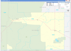 Rio Grande County, CO Wall Map Zip Code Basic Style 2024